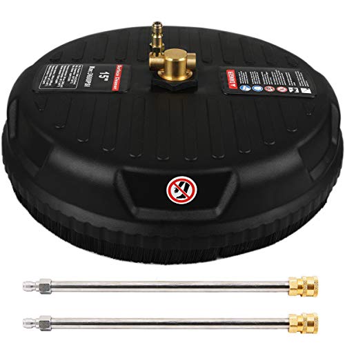 Trobing 15” Pressure Washer Surface Cleaner with 2 Pressure Washer Extension Wand, 1/4 Inch Quick Connector, Attachment for Gas and Electric Power Washer, 3600 PSI