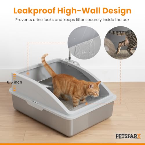 Arenero de Acero Inoxidable XL con Tapa para Gatos Grandes miniatura 3