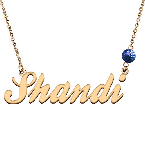 HUAN XUN Custom Choker Birthstone Shandi Name Necklace Best