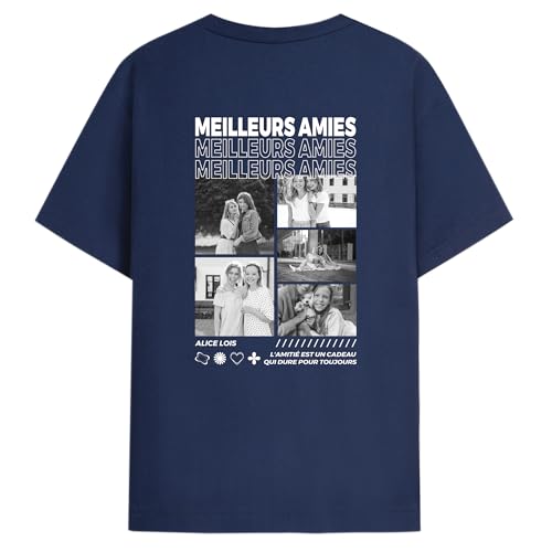 T-shirt personnalisé prénom et photos pour papy ou maman, le cadeau unique et sur mesure
