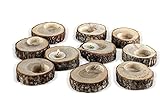 SHOPYOYO Tea Light Candle Holders, Personalized Wooden Votive Tealight Holder for Wedding Centerpieces for Table, Halloween |Christmas Party |Valentine's Day |Home Decoration 10 Pcs