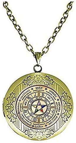 Wiccan Pentagram Locket Necklace Pentagram Jewelry Wicca Jewelry Wicca Pagan Religion Wheel Celtic Wheel Zodiac Elemental Pentacle Gift