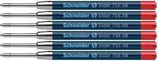 Schneider Slider 755 wkład do długopisu (technologia ViscoGlide, trwały, XB = bardzo szeroki) 6 szt. w blistrze, niebieski