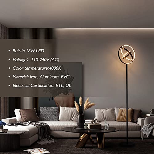 Zhizenl Floor Lamp, Standing Lamps, Bright Dimmable Led Floor Lamps, 3 Rings Modern Matte Black Tall Lamp, Floor Lamps For Living Room, Bedroom, Reading Room, Office, Study #TOP5