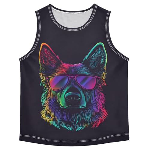 Cool Dog Dark Boys Tank Tops Toddler Sleeveless Tank Top Undershirts for Summer,3T