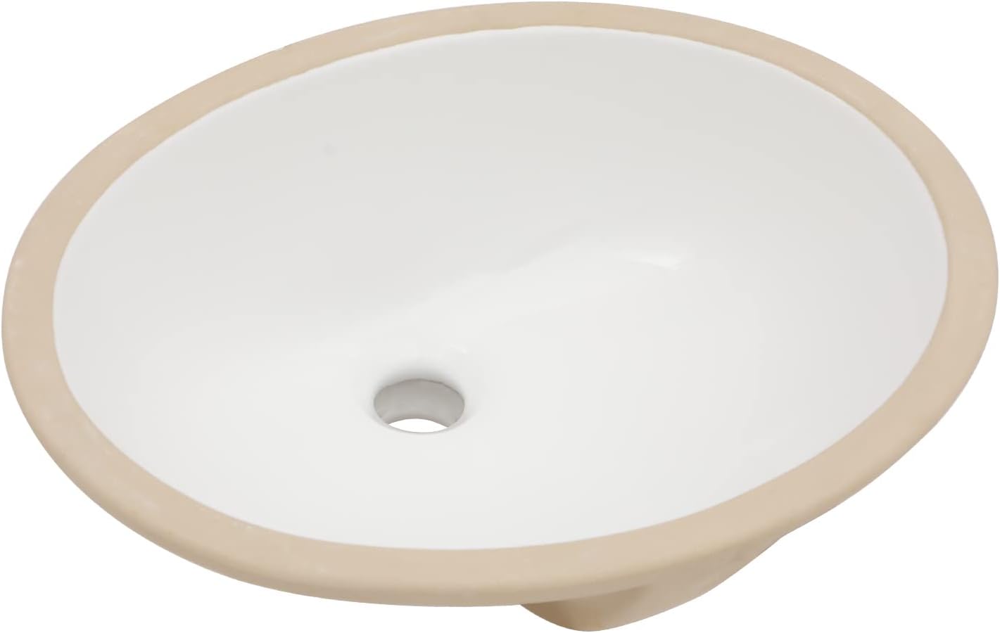 Sarlai Undermount Bathroom Sink -18 x15 inch Oval Vessel Sink Under counter Lavatory Sink White Ceramic Vanity Sink with Overflow, Modern Art Basin, Interior Dimension 16.25\"x13.25\"x5.5\"