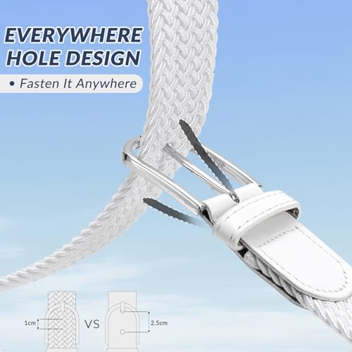 Image of BELTROAD Elastic Braided Belt Mens Golf Belts No-Hole Design Lightweight Breathable Woven Stretch Belt for Golf Casual