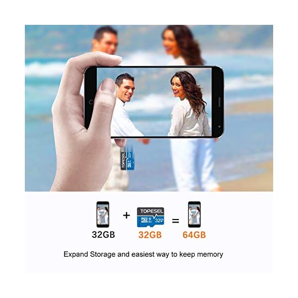 Micro SD Karte 32GB, TOPESEL Sd Karte 32gb SD Karte MicroSD tf Speicherkarte SDHC High Speed bis zu 85 MB/s Micro SD… – Bild 3