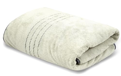 Image of Cortina Premium Solid Towels for Bath 70 x 140 cm 500 GSM Microfiber Bath Towels, Ultra Soft, Highly Absorbent & Quick Dry for Gym, Beach & Bathroom Towels for Men, Women & Kids Color : White