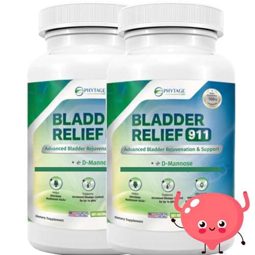 Phytage Labs Bladder Relief 911 Detoxifying Strength - for Men and Women Provides Bladder Support, 60 Veggie Capsules - 2 Pack