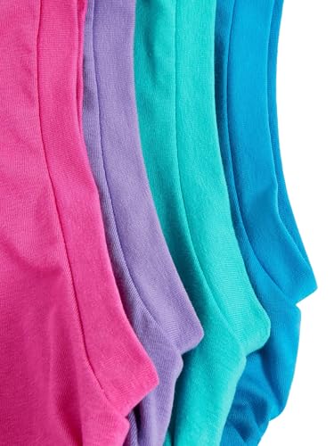 Milumia Girl's 4 Pack Dance Tops Ruched Knot Side Solid Round Neck Crop Tank Tops4