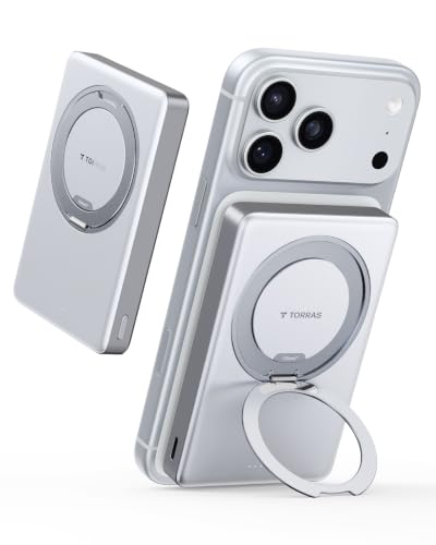 Image of TORRAS Ostand Minimag 10000mAh Magnetic Power Bank with 360 Stand | Ultra-fast charging travel essential for flights, meetings & daily commute. Perfect for iPhone 17 /16 /15 /14 Pro Max & AirPods.