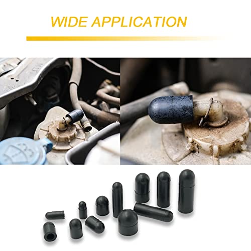 Kevinrooty 122 Pieces Rubber Vacuum Cap Assortment 10 Sizes Vacuum Cap Id From 1/8" To 1/2" Sizes– Automotive Carb Line & Hose Caps Kit For Carburetor, Manifold, & More #TOP2