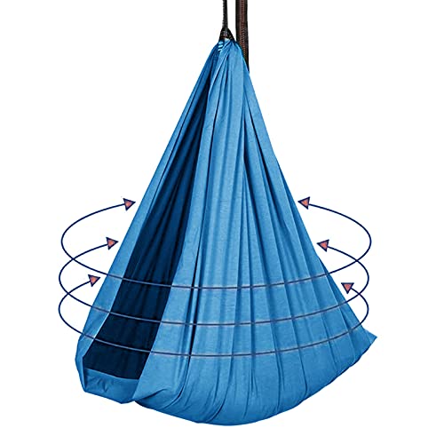 ZCXBHD Schaukeltuch Sensorische Schaukel TherapieHängematte Indoor Therapieschaukel for Kinder Hängehöhle for Kinder Oder Erwachsene Autismus Therapie (Color : Blue, Size : 150x280CM/59x110in) Cover