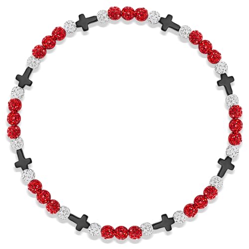 Beaded Baseball Necklace | Adjustable Sports Rope Chain with Baseball Cross Charm - Great Baseball Drip Gift for Players and Fans