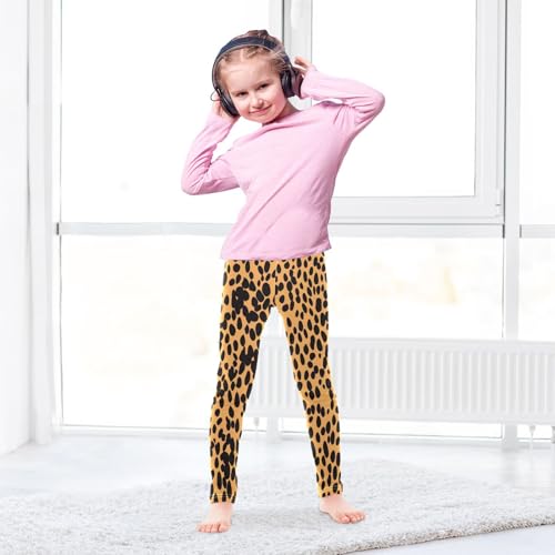 Toddler Girls Leggings Printed Yoga Pants Leggings Yellow Black Leopard for Kids4