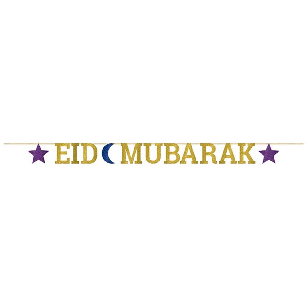 Amscan 120359 Glitter Letter Banner Eid