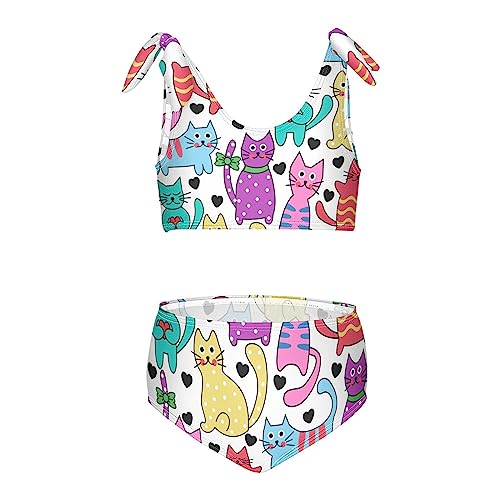 Image of CaTaKu Girls Swimsuit Two Piece Toddler Swimwear Kids Bathing Suits for Girls Bikini Set 3-12T