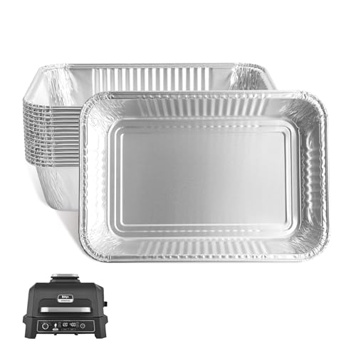 AJinTeby Grease Tray Liners for Ninja OG850/OG951 Woodfire Outdoor Grill, Disposable Aluminum BBQ Grease Tray Liners Compatible with Ninja OG800/OG900 Woodfire Outdoor Grill & Smoker, 15 Pack