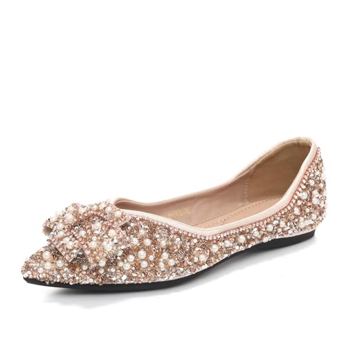 Chaussures plates en strass confortables pour soirées et mariages