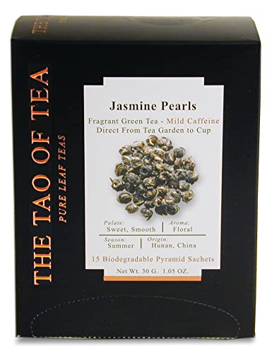 The Tao Of Tea Jasmine Pearls Box Pyramid Sachets, 1.05 Ounce, Box Of 15 Sachets #TOP6