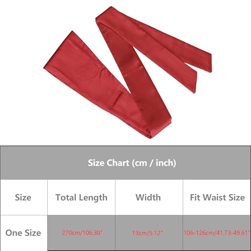 Women Plus Size Satin Silky Obi Belt, Self-Tie Wrap Wide Sash Waistband Belt for Dress Bridal4