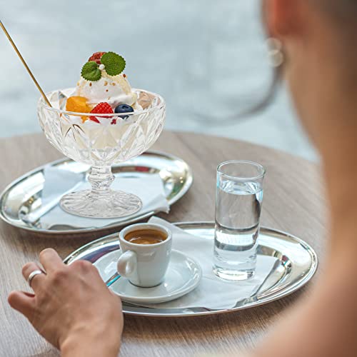 Timefoto Ice Cream Glass Bowls Set Of 4 Diamond Large Dessert Bowls 12.5 Oz Vintage Diamond Glass With Footed Sundae Snack Cups For Farmhouse Holiday Party #TOP3