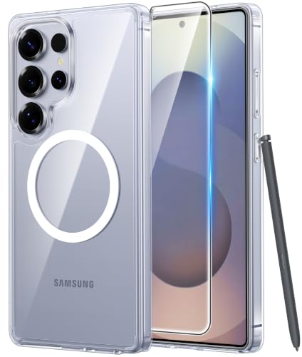 Image of FNTCASE for Samsung Galaxy S25 Ultra Case: [Fit for Magsafe] Anti Yellowing Transparent Clear with [Screen Protector] Military Grade Shockproof Protective Phone Cover