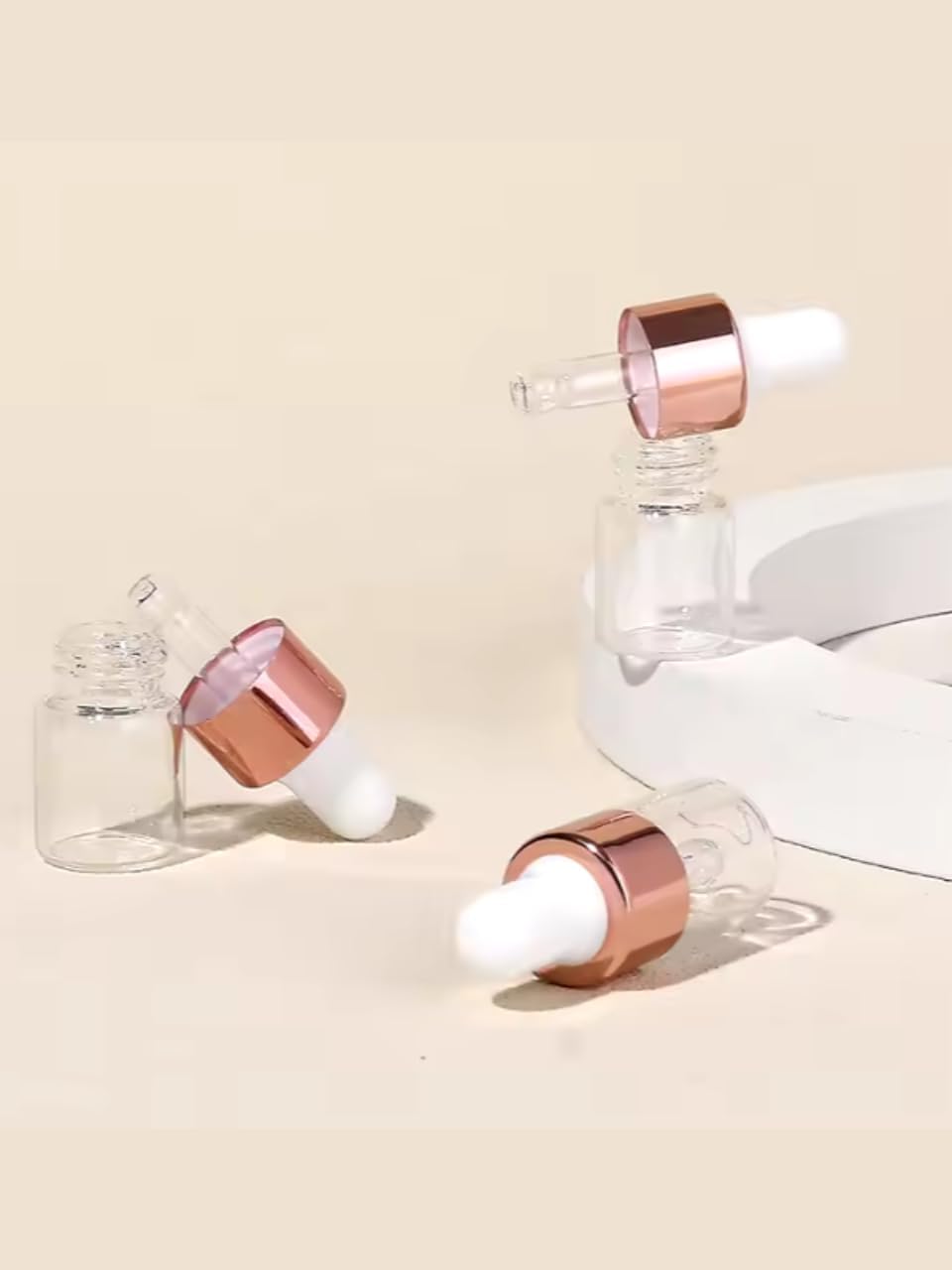 Glass Eye Dropper Bottles Clear, 2pcs 1ml glass dropper bottle, Empty Bottle with Droppers (1ml)