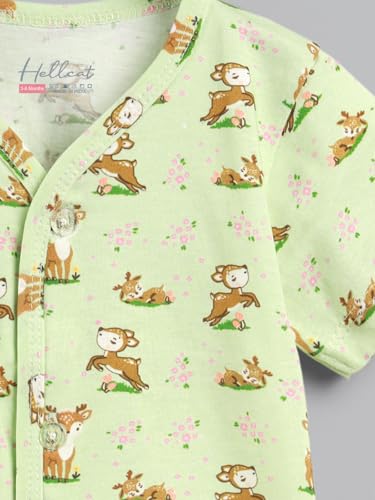 Image of HELLCAT 100% Cotton Front Open Jhabla Vest & T Shirt for Babies - Pack of 5 (Unisex,Short Sleeve)