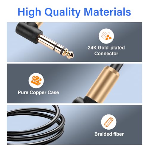 Cable de audio estéreo 3.5mm a 6.35mm 2m miniatura 4