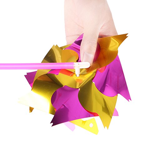 Yuanhaourty 10 Pcs Plastic Windmill Pinwheel Wind Spinner Kids Toy Garden Lawn Party Decor #TOP6