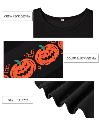 Image of CARCOS Plus Size Tops for Women Color Block Flower /Striped /Camo Crew Neck Long Sleeve Tee Shirt