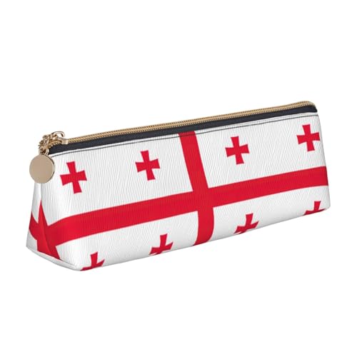 Bandiera della Georgia Stampa Semplice Triangolare Penna Caso Sacchetto di Immagazzinaggio per Forniture per Ufficio Cosmetici Articoli da One Size Art Deco bianco