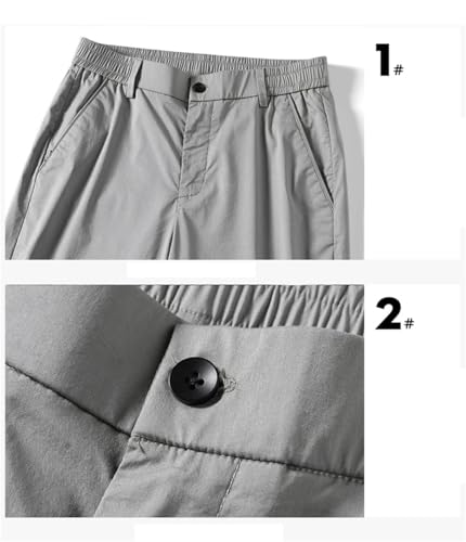 Men Ankle-Length Pants Thin Classic Style Slim Straight Clothing Trousers2