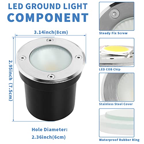 Eaglod Led Low Voltage Landscape Lights 10W Led Well Lights, Outdoor In-Ground Lights 12V/24V Landscape Lighting With Wire Connectors,Ip67 Waterproof For Garden Up Lights,Yard(8Pack 2700K) #TOP5