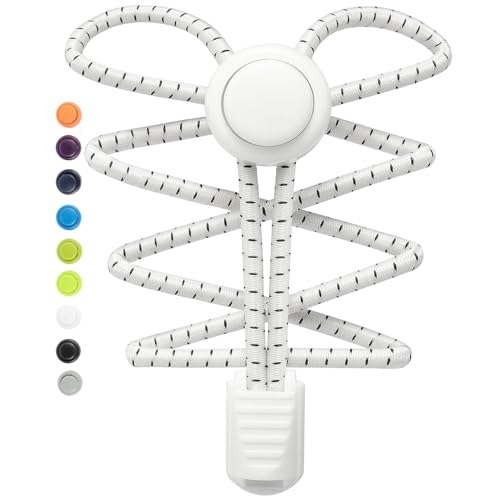 Stepace [ 2 Paires Lacets Élastiques Autobloquants 120 cm - Système Ultra Rapide sans laçage - Magiques Élastiques Lacets de Chaussures pour Enfants,...