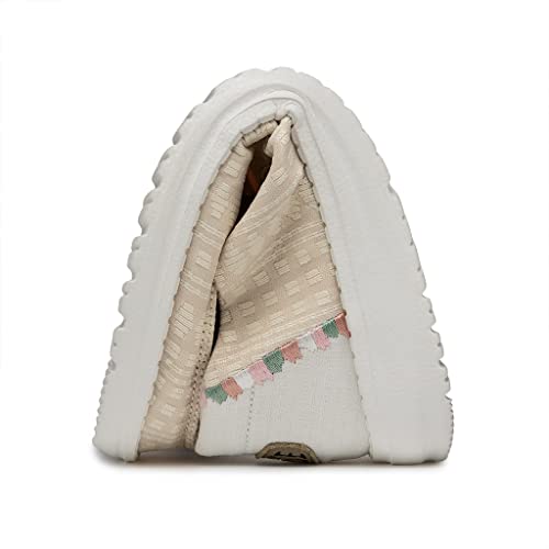 Image of HEYDUDE Women's Wendy Boho Slip On Shoe, Embroidery Dust Rose Size 11 | Lightweight Casual Loafer with Memory Foam Insole