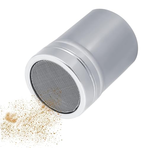 Spargi Zucchero a Velo, Spargizucchero in Acciaio Inox con Coperchio, Maglia fine, Dosatore Cacao in Polvere per Farina, Cannella, caffè, Pepe, Paprika, Sale