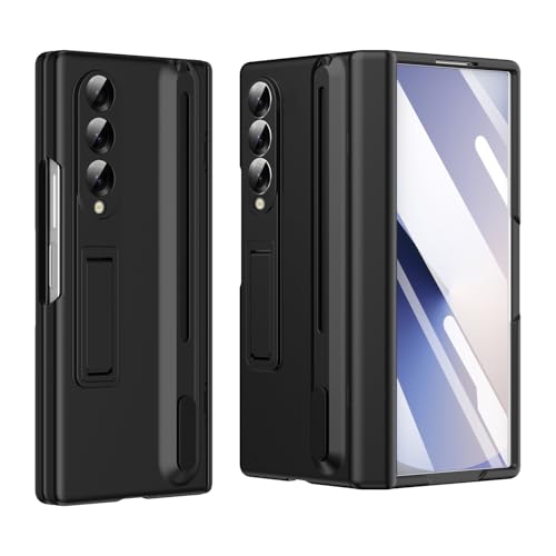 Étui Samsung Galaxy Z Fold 4 avec béquille, fente S Pen et protection d'écran intégrée - Noir