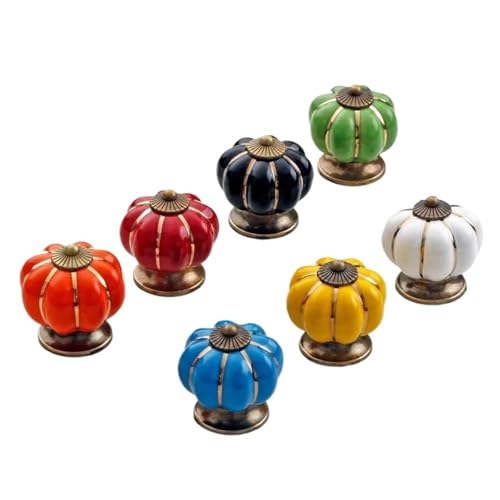 QVCTADPC Pomos de cerámica vintage para gabinete, cajones de cocina, cómodas, alacenas, tiradores de puerta con tornillos (C)
