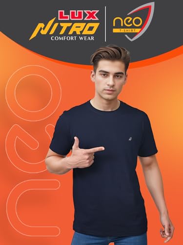 Image of Lux Nitro Cotton Round Neck T-Shirt for Men | Half Sleeve | Regular Fit | Comfortable Everyday Casual Wear