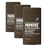 Papatui by Dwayne Johnson Triple Action Antiperspirant for Men | Sweat Control, Odor Neutralizer & Skin Nourishing | Lush Coconut | 2.6 oz (Pack of 3)