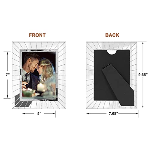 Iziddo 5X7 Picture Frames Sparkly Glass Set Of 2, Gifts Photo Frame Crystal Bling Only For Tabletop, Display Horizontal And Vertical With High Definition Glass (5X7, 2 Pack) #TOP5
