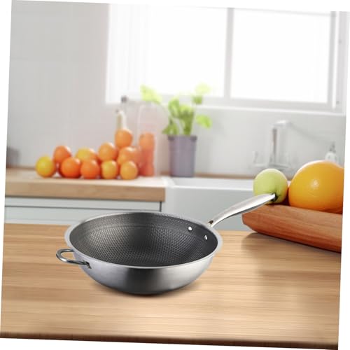 Wok antiadherente de acero inoxidable con estructura honeycomb miniatura 5