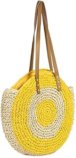 Crochet Tote Bag - Yellow in Light Beige