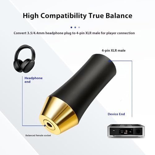 ZYKEJJDDAK Adaptateur audio universel 4 broches vers 4,4 mm/3,5 mm compatible avec amplificateurs professionnels et casques de studio – vue 2