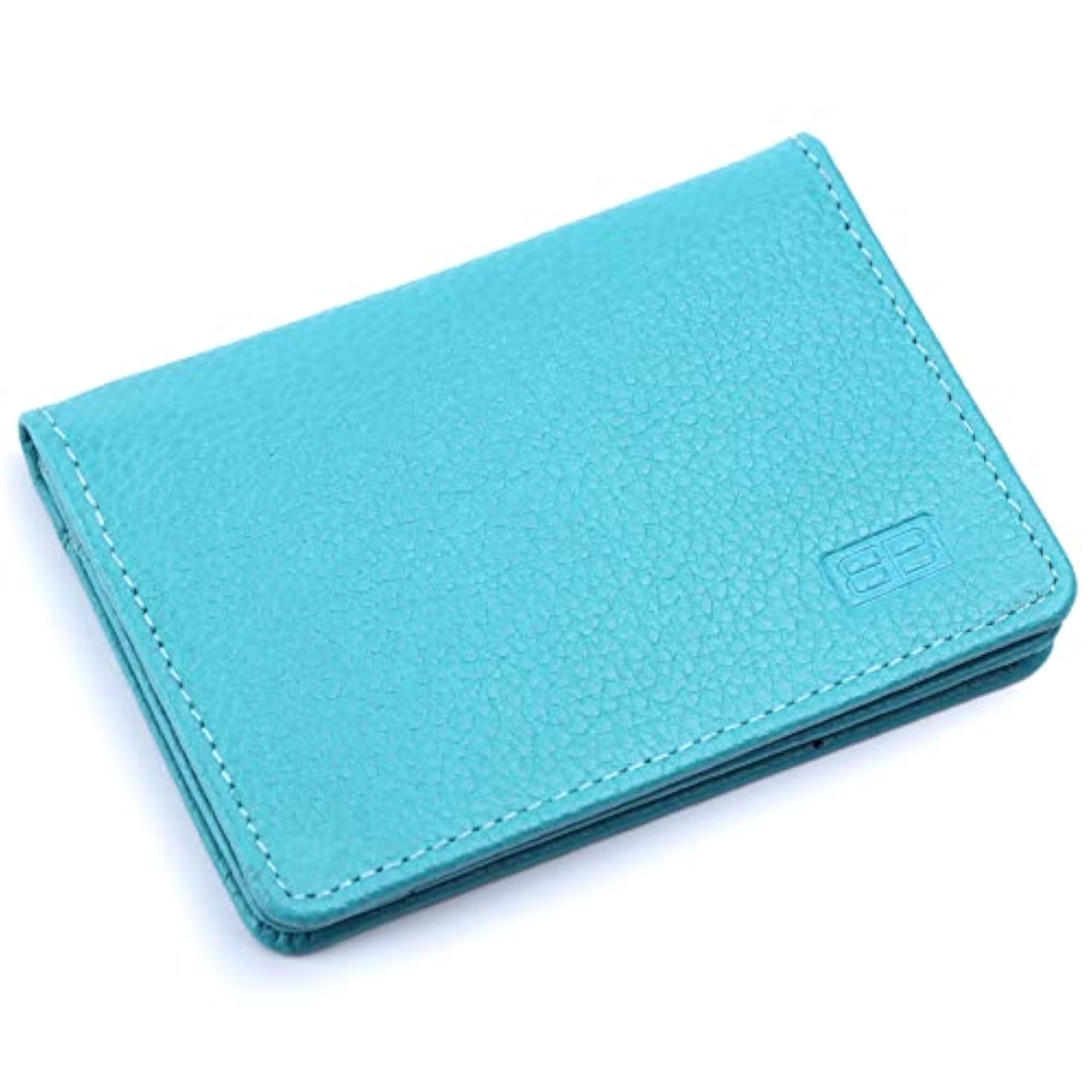 Leather Card Holder Wallet for Men, Turquoise