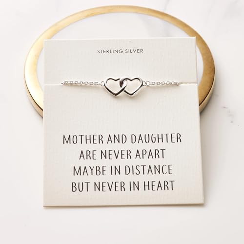 Philip Jones Sterling Silver Mother and Daughter Quote Heart Link Bracelet - Image 6