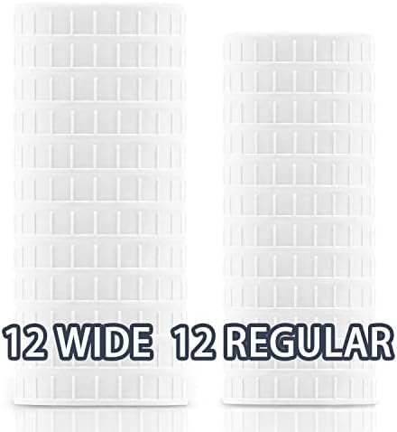 Plastic Mason Jar Lids 24 Pack, 12 Wide Mouth Jar Lids + 12 Regular Mouth Canning Lids with Sealing Rings Fits Ball/ Kerr Jars